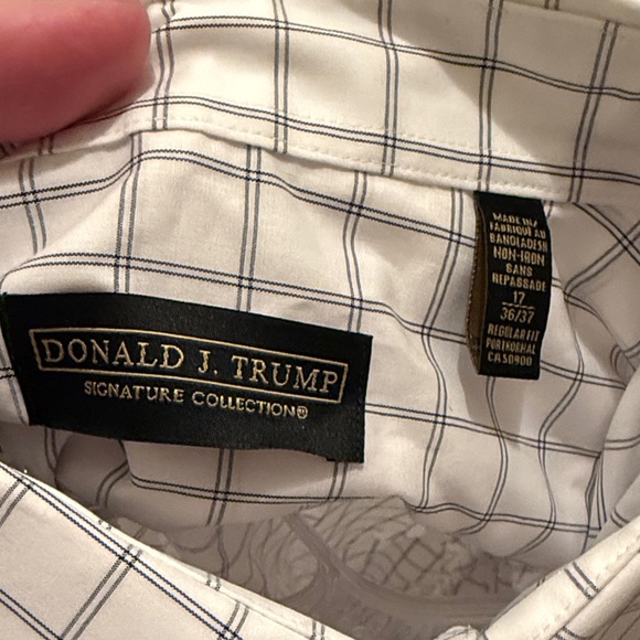 Men's White Checkered Button Down Shirt - Picture 2 of 3